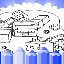 Axolotl Minecraft Boyama Sayfaları